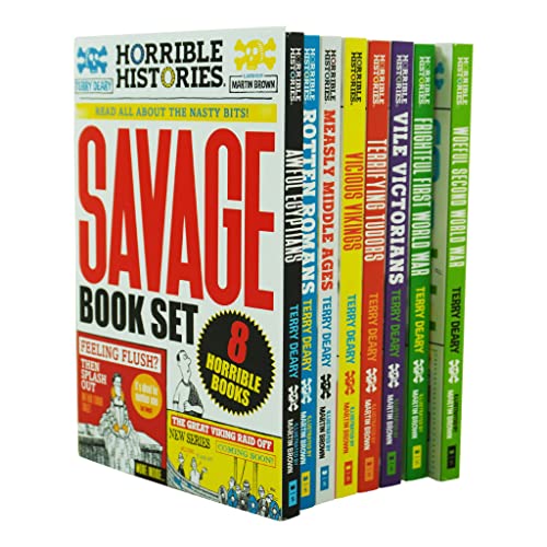 Horrible Histories Savage 8 Book Collection Set By Terry Deary